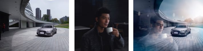 Audi retouch reflection photo