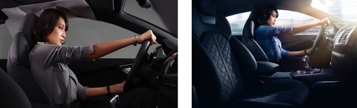 Retouch of aspirational female in Audi